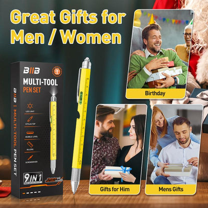 Ultimate 9-In-1 Multitool Pen - Perfect Gift for Men & Women, Compact EDC Tool for Office, DIY, Travel & Everyday Use