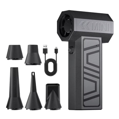 Powerful Electric Air Duster: Turbo Jet Fan with 5 Nozzles for Ultimate Cleaning Efficiency - 130000RPM Portable Type-C Charging