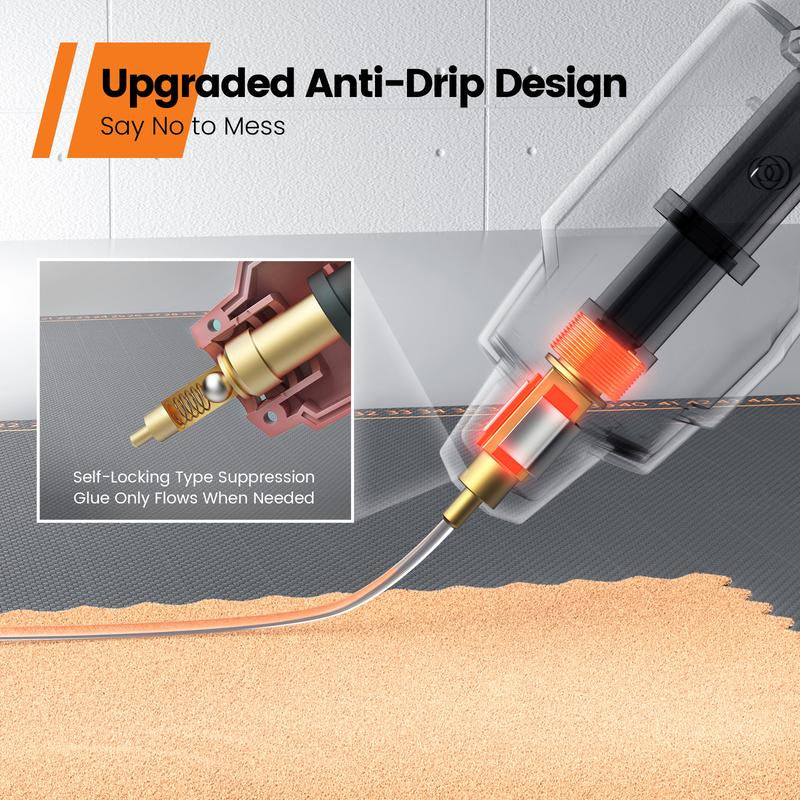 【Halloween Must-Haves】Gogonova Glue Gun, 20S Fast Preheating Anti-Drip Cordless Glue Gun, 2Ah USB-C Rechargeable with 25 Pcs Mini Glue Sticks, Smart Power-Off Tool Rubber Portable Handle