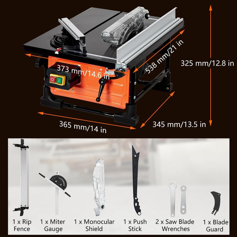 Unlock Your Woodworking Potential with the GARVEE Portable 8-Inch Table Saw - 3576RPM Cutting Speed, Precision 24T Blade, and Superior Dust Collection!