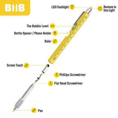 Ultimate 9-In-1 Multitool Pen - Perfect Gift for Men & Women, Compact EDC Tool for Office, DIY, Travel & Everyday Use